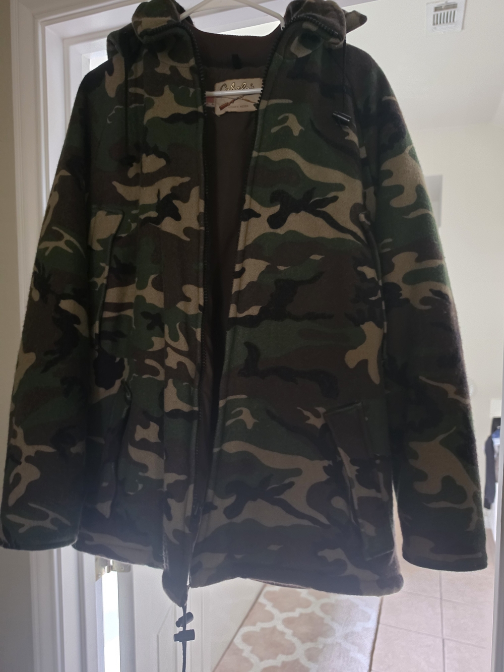 Vintage CABELA'S Wool Camouflage Hooded Jacket - Green Camo